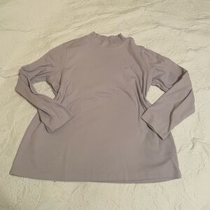 Blair beige Long Sleeve mock neck women’s tee. Large l